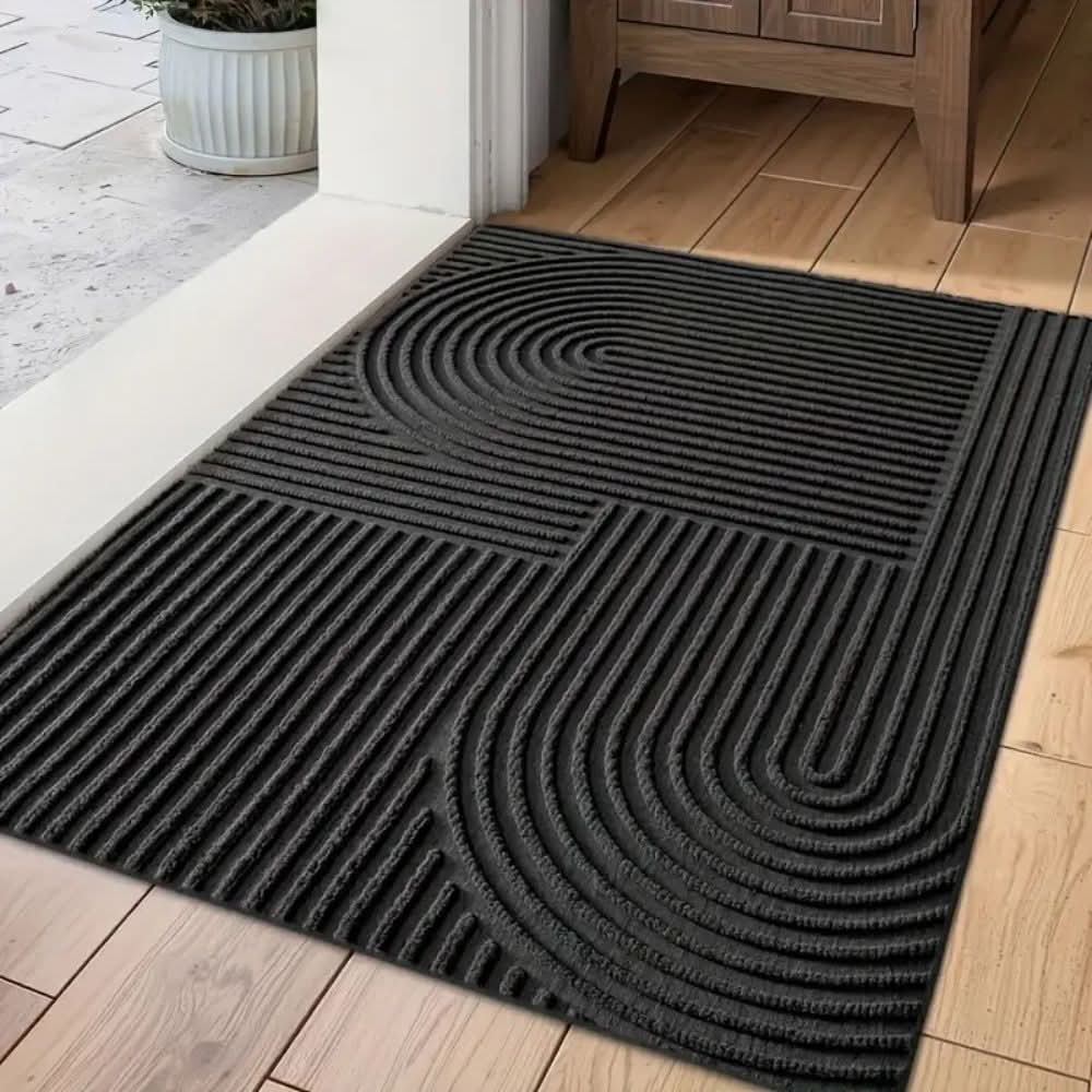 Absorbent, Washable Mat with Fluid Line Pattern