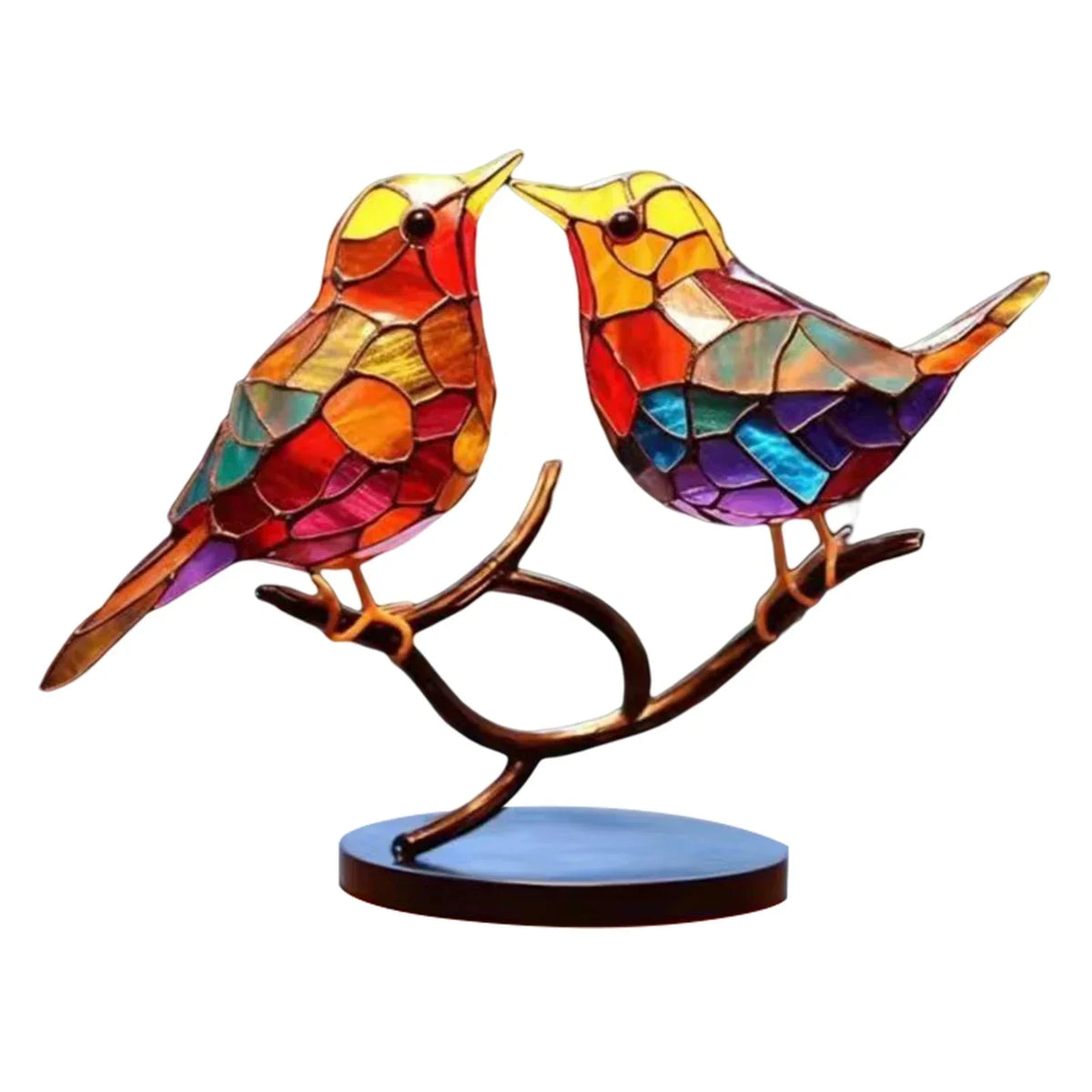 Acrylic Birds on Branch Statue – Elegant Artistic Home Decor