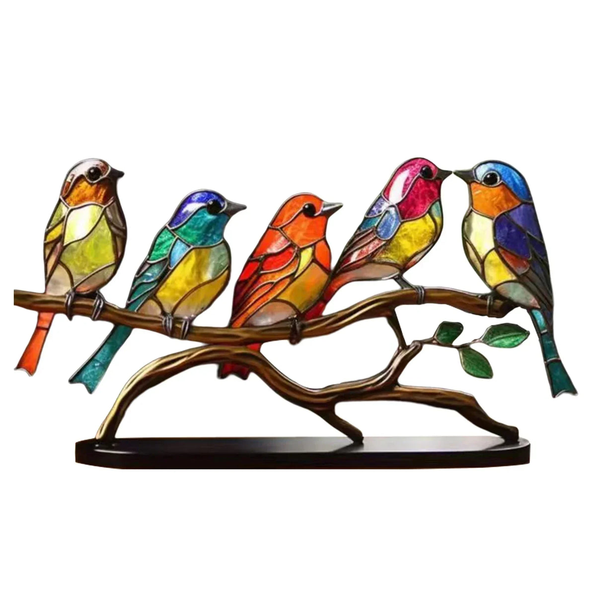 Acrylic Birds on Branch Statue – Elegant Artistic Home Decor