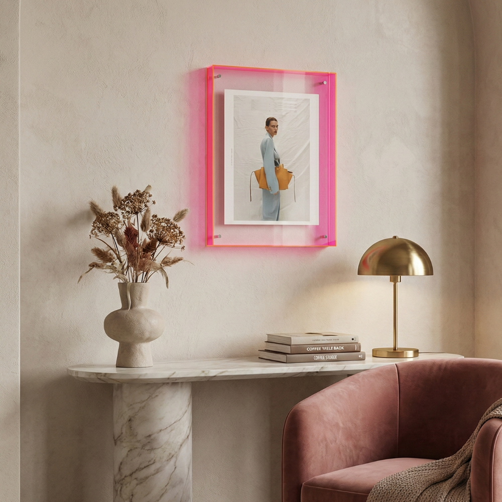 Acrylic Photo Frame with Vibrant Edges for Modern Wall Decor