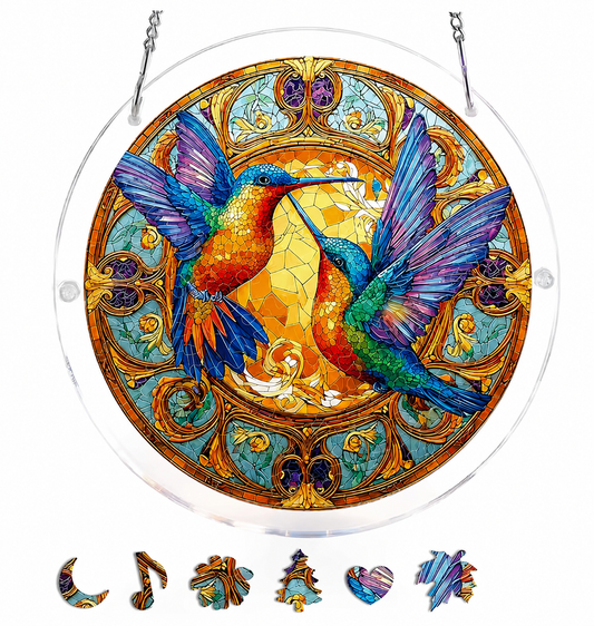 Acrylic Sun Suncatcher Puzzle Ornament with Magical Rainbow Effect