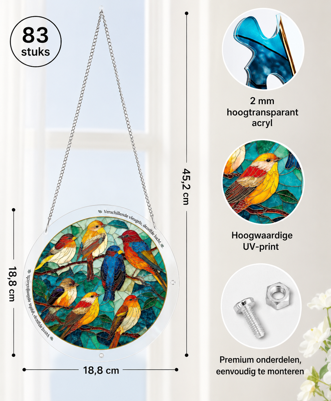 Acrylic Sun Suncatcher Puzzle Ornament with Magical Rainbow Effect