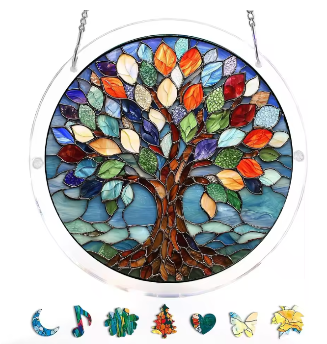 Acrylic Sun Suncatcher Puzzle Ornament with Magical Rainbow Effect