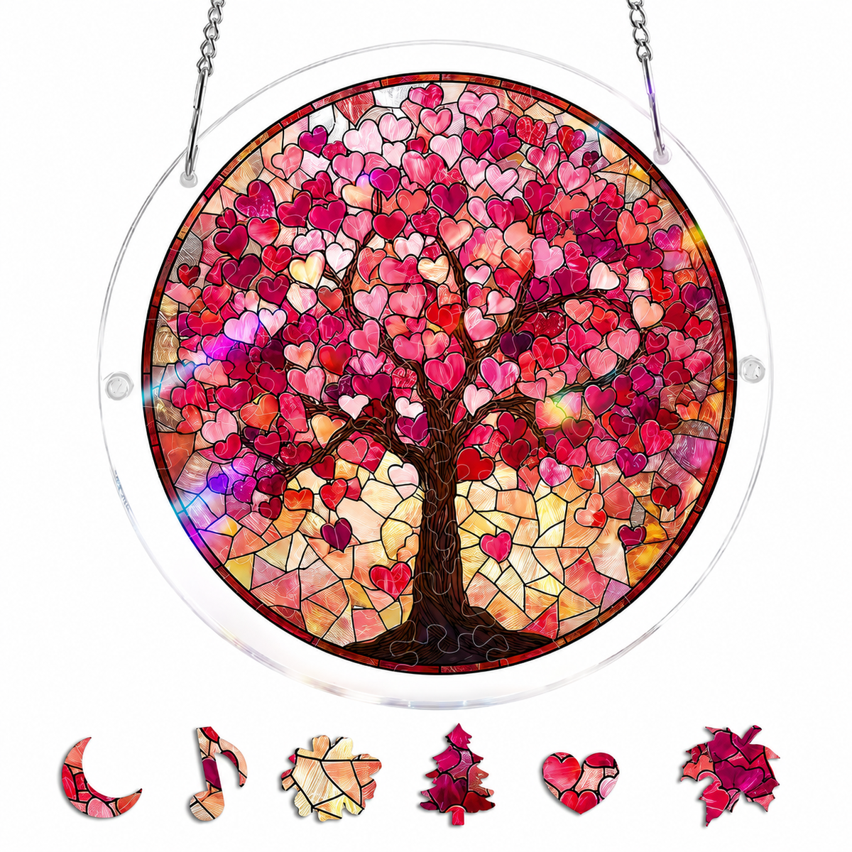 Acrylic Sun Suncatcher Puzzle Ornament with Magical Rainbow Effect