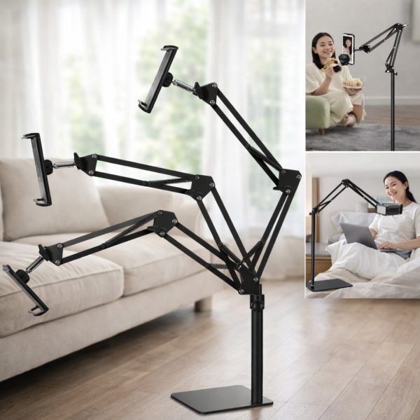 Adjustable 360° Floor Stand Holder for Tablets and Smartphones