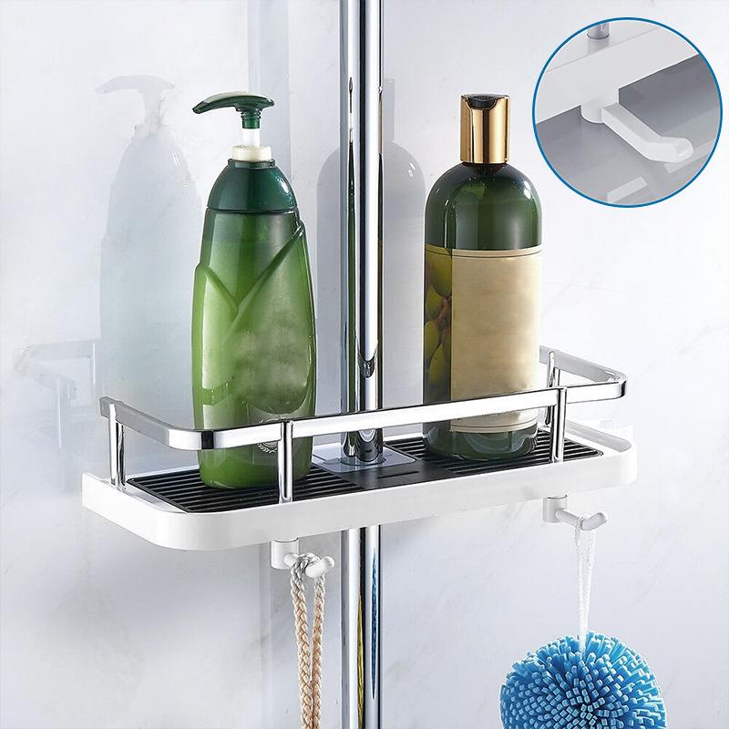 Adjustable Corrosion-Resistant Shower Pole Shelf