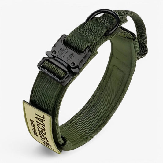 Adjustable Heavy-Duty Waterproof Nylon Dog Collar with Ergonomic Handle for Medium and Large Dogs