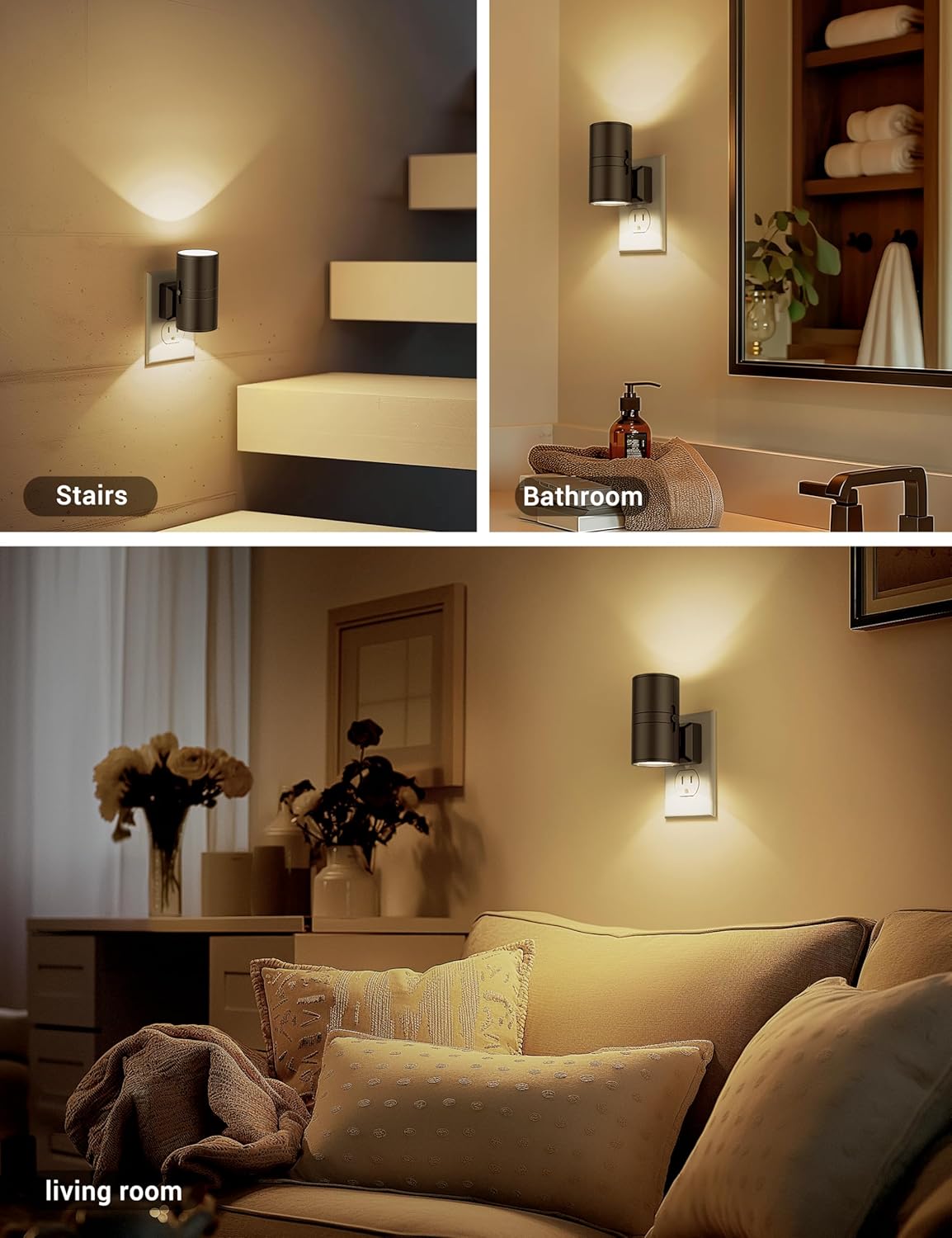 Adjustable LED Night Light with Dusk-to-Dawn Sensor