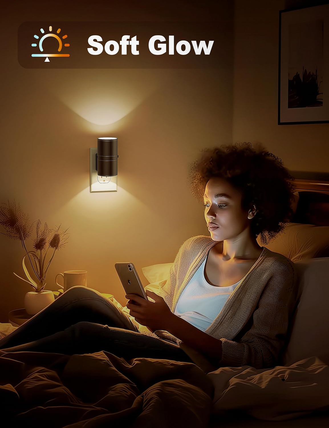 Adjustable LED Night Light with Dusk-to-Dawn Sensor