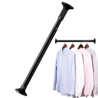 Adjustable No-Drill Black Stainless Steel Curtain Rod