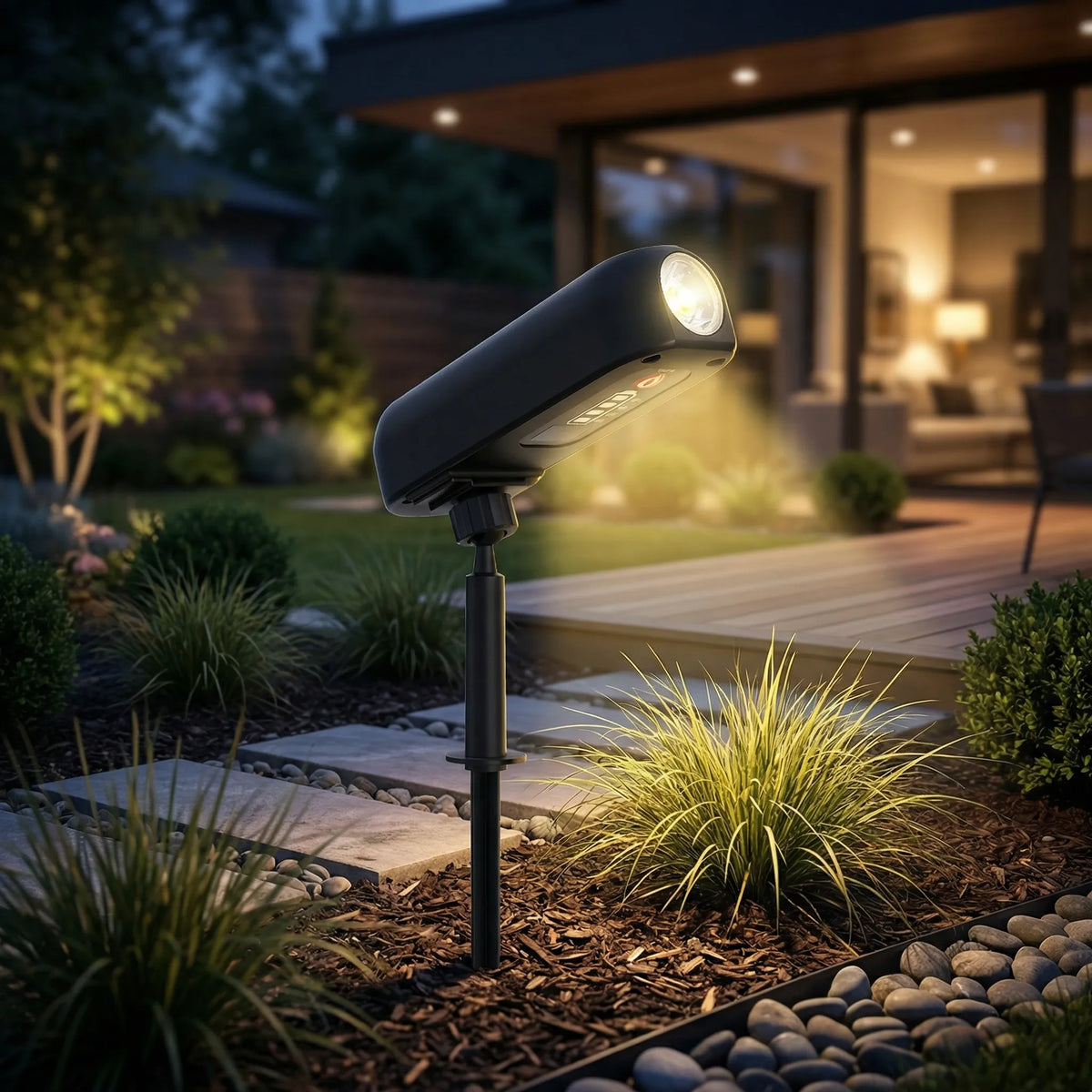Adjustable Solar-Powered Outdoor Spotlight