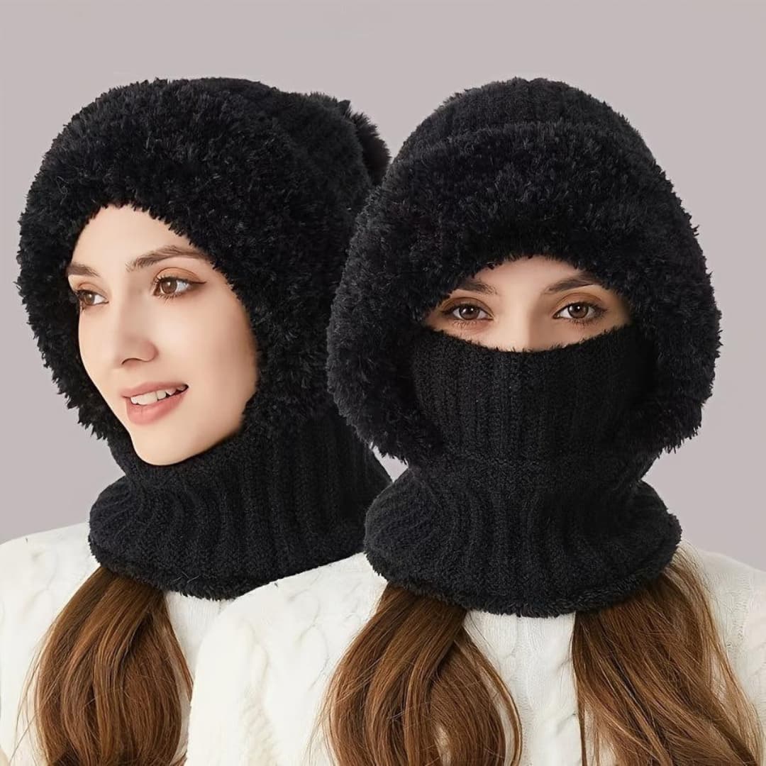 Adjustable Windproof Sherpa Fleece Balaclava Ski Mask with Neck Warmer