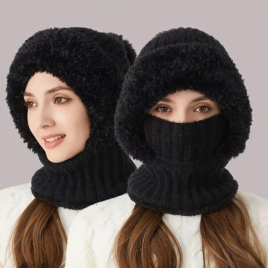 Adjustable Windproof Sherpa Fleece Balaclava Ski Mask with Neck Warmer