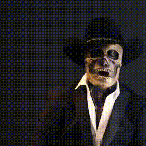 Adults' Halloween Mask - Realistic Skeleton with Exposed Brain
