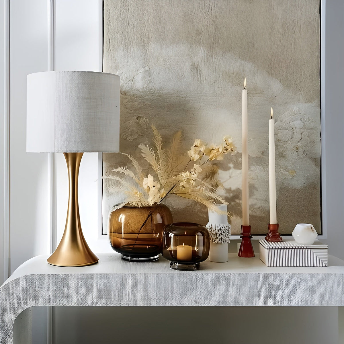 Amber Glass Vase – Minimalist Decorative Transparent Design for Flowers, Hydroponics and Modern Living Spaces
