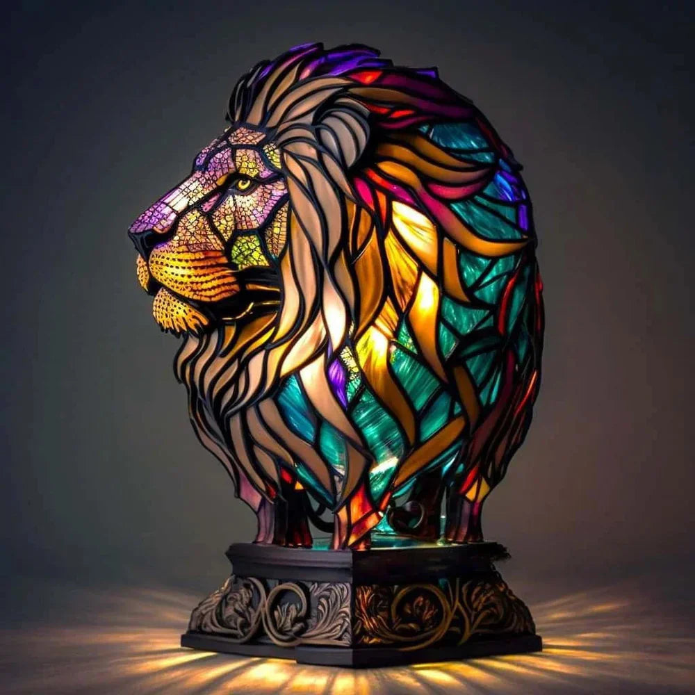Animal-Shaped Glass Table Lamp with Soft Lighting