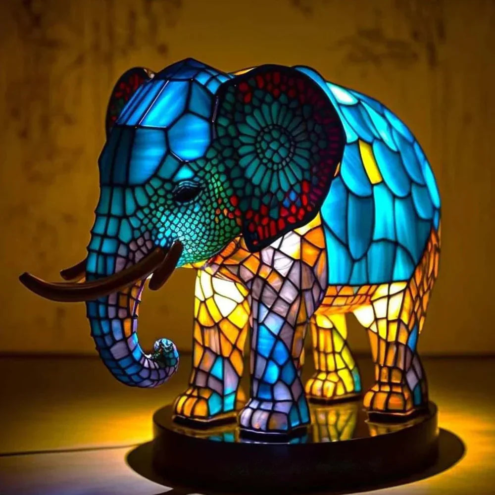 Animal-Shaped Glass Table Lamp with Soft Lighting