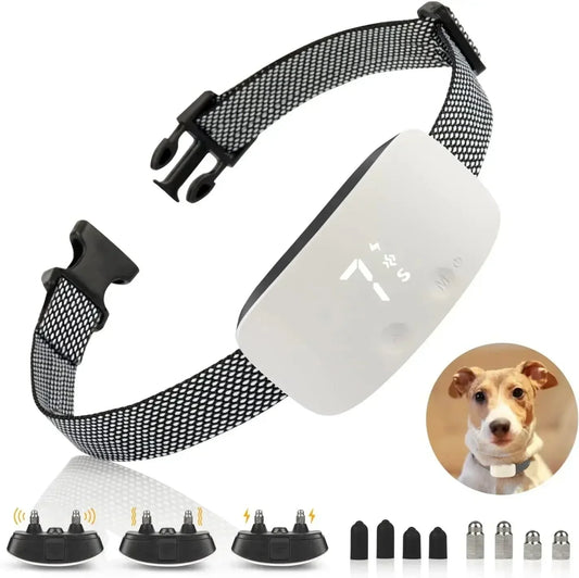 Anti-Bark Dog Collar - Nylon - IP67 Waterproof - USB Rechargeable - Adjustable for All Breeds