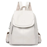 Anti-Theft Leather Backpack