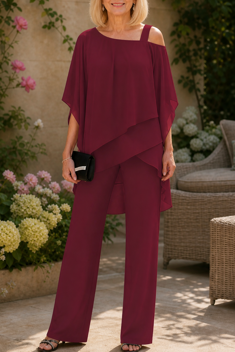 Asymmetric Layered Two-Piece Set