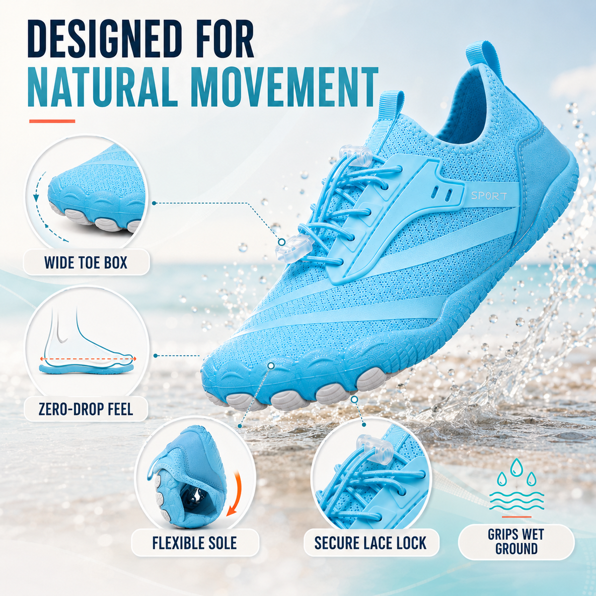 Barefoot Water Shoes - Quick-Dry Non-Slip Beach Shoes