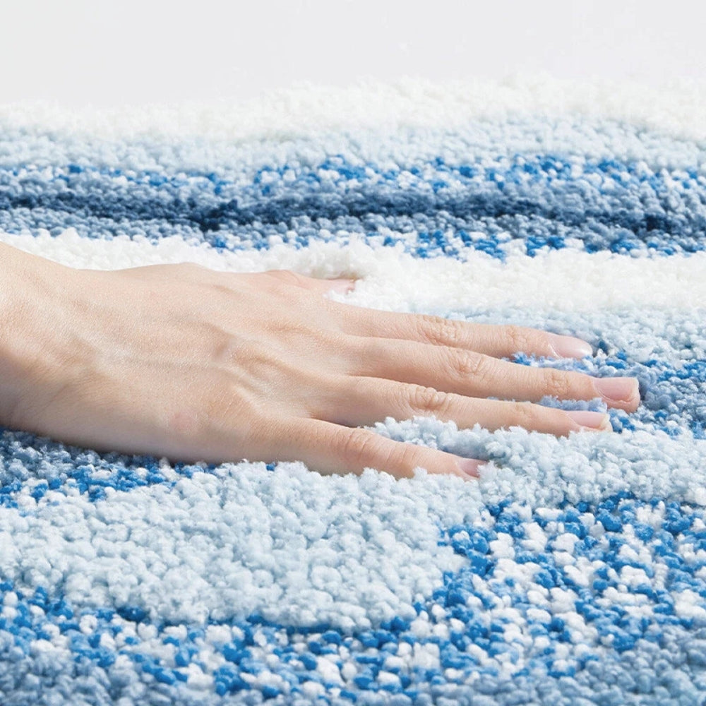 Bathroom Mat with Beach Footprint Pattern