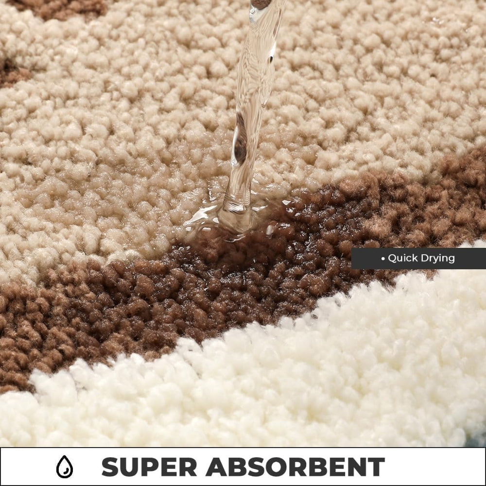 Bathroom Mat with Beach Footprint Pattern