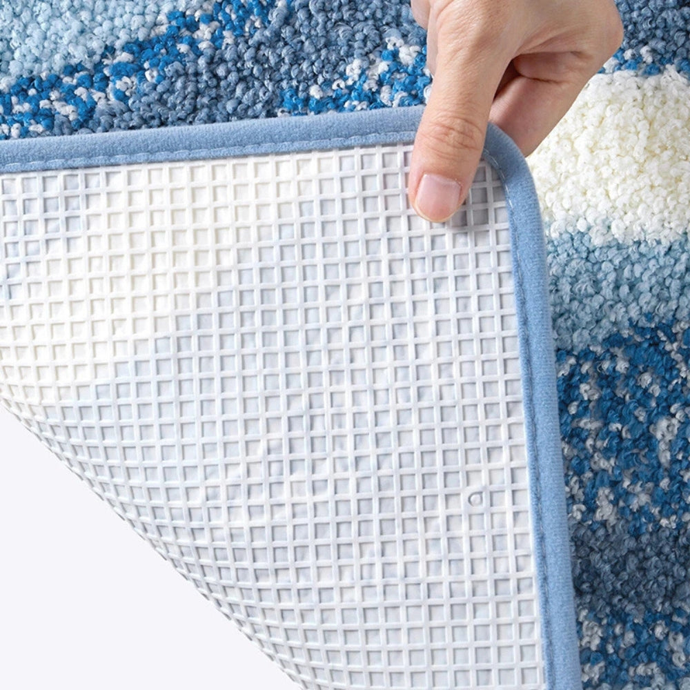 Bathroom Mat with Beach Footprint Pattern