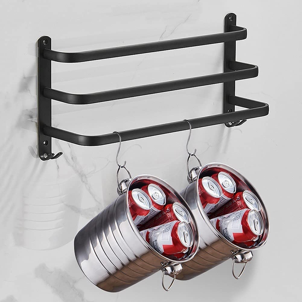 Bathroom Storage Shelf - Wall-Mounted Towel Holder