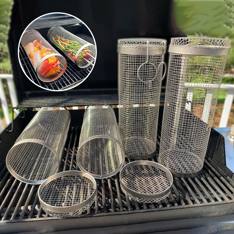 BBQ Grill Basket | 360° Rotating | Even Heat | Stainless Steel Design