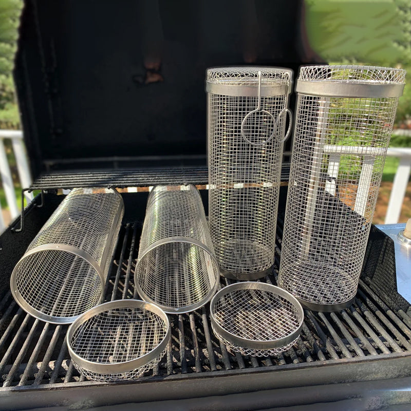 BBQ Grill Basket | 360° Rotating | Even Heat | Stainless Steel Design