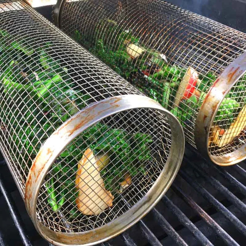 BBQ Grill Basket | 360° Rotating | Even Heat | Stainless Steel Design