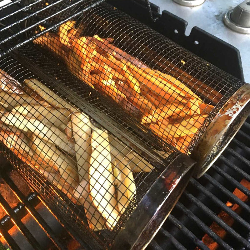 BBQ Grill Basket | 360° Rotating | Even Heat | Stainless Steel Design