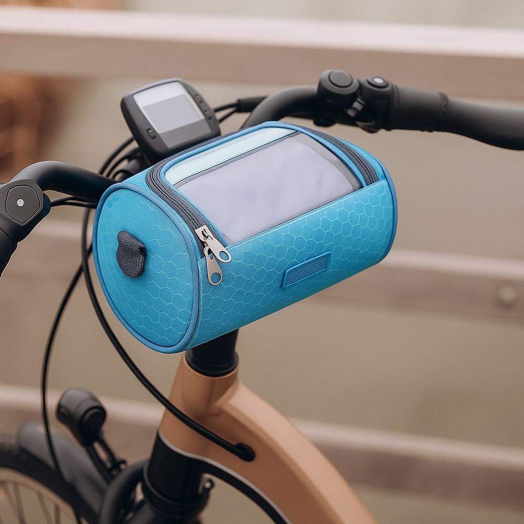 Bike Bag with Touchscreen Compatibility and Universal Hook-and-Loop System