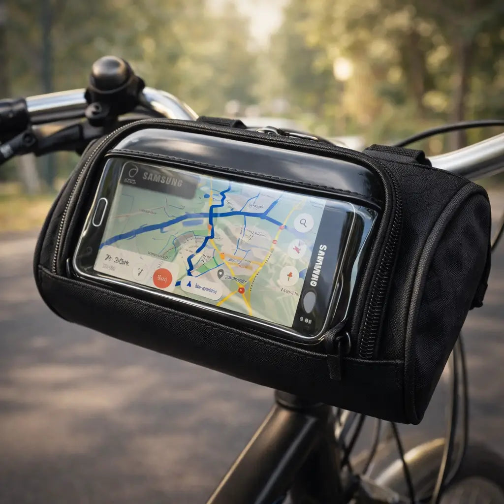 Bike Bag with Touchscreen Compatibility and Universal Hook-and-Loop System