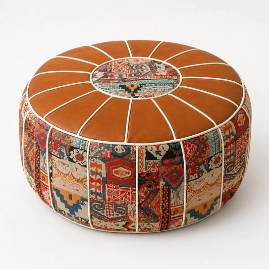 Bohemian Storage Ottoman Pouf with Hidden Compartment