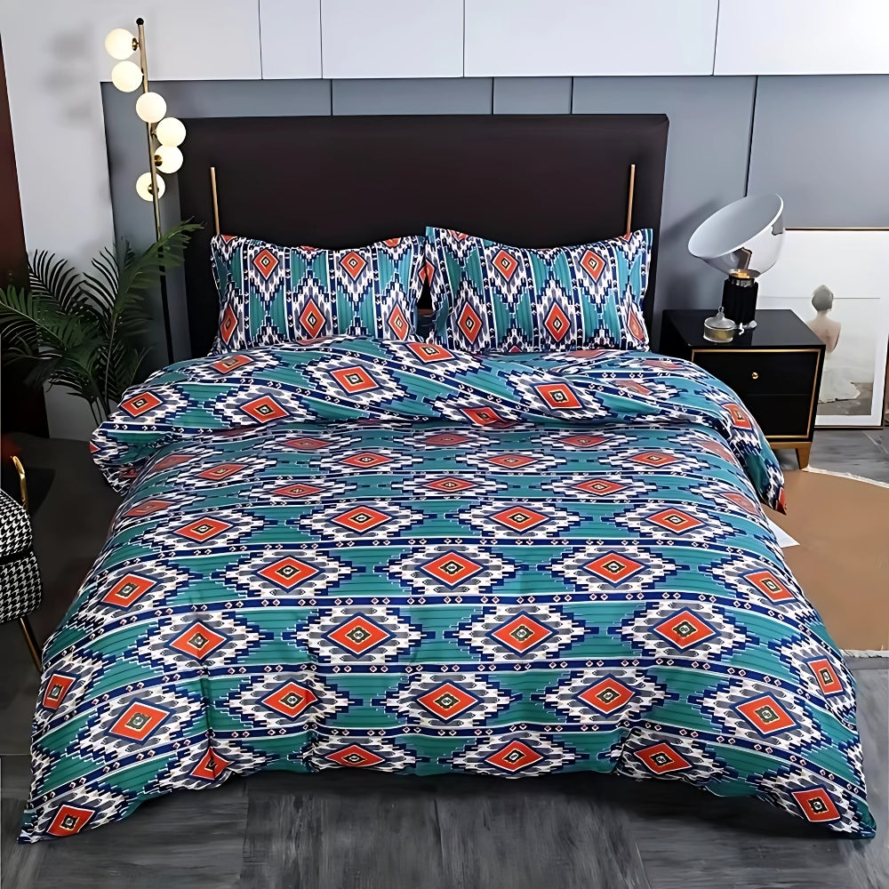 Boho Bedding Set with Tribal Pattern