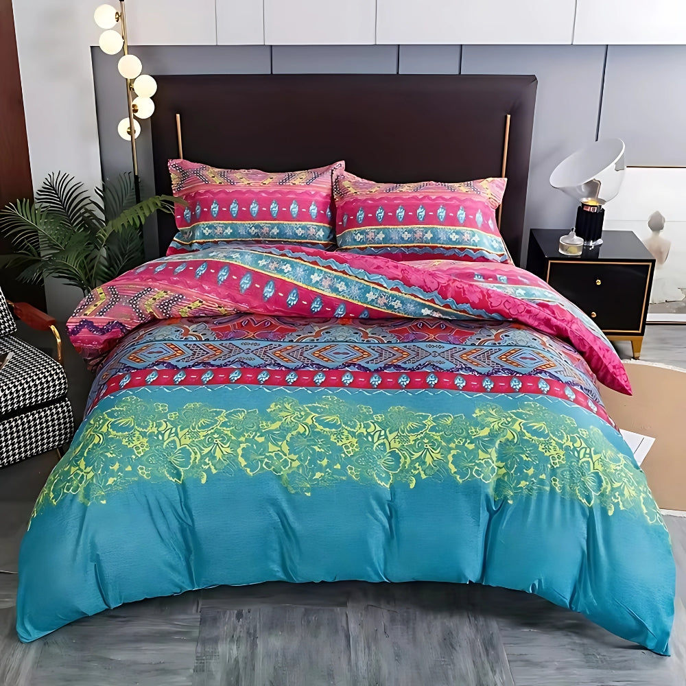 Boho Bedding Set with Tribal Pattern