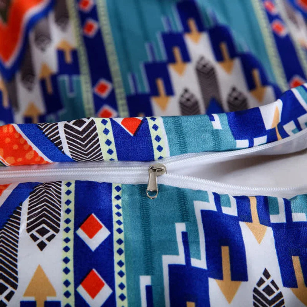 Boho Bedding Set with Tribal Pattern