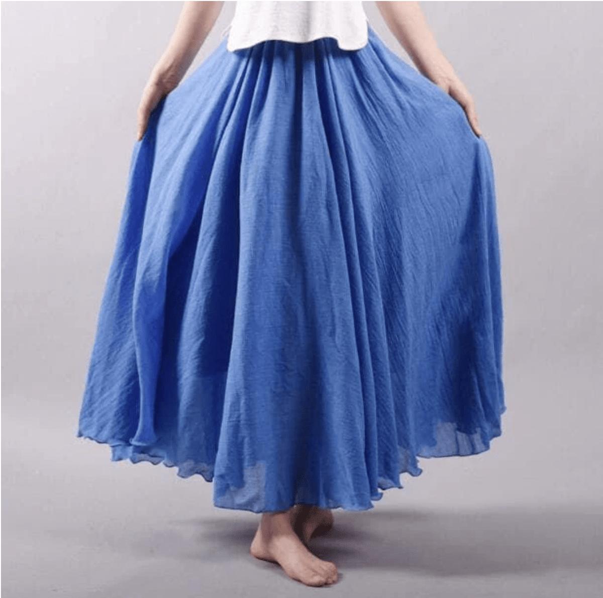 Boho Linen Maxi Skirt