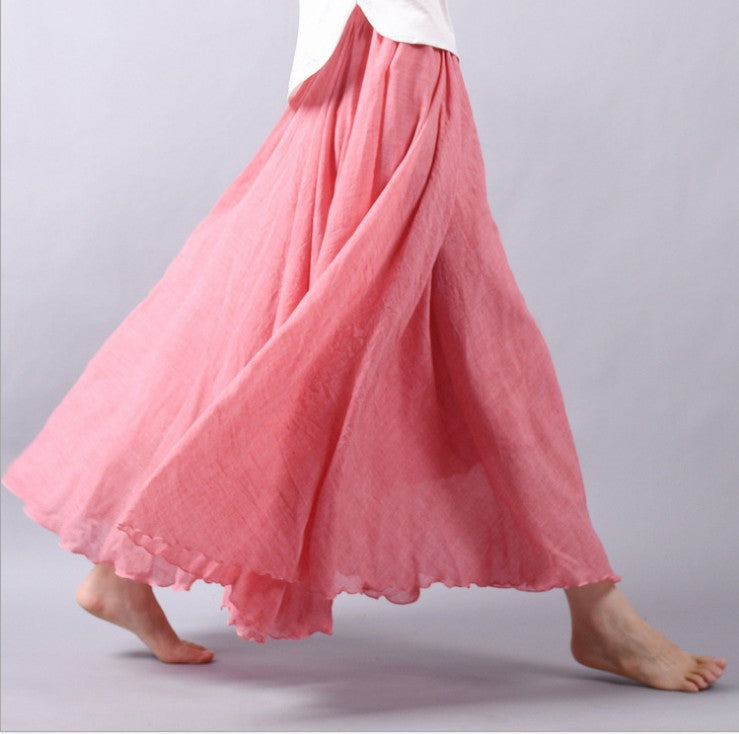 Boho Linen Maxi Skirt