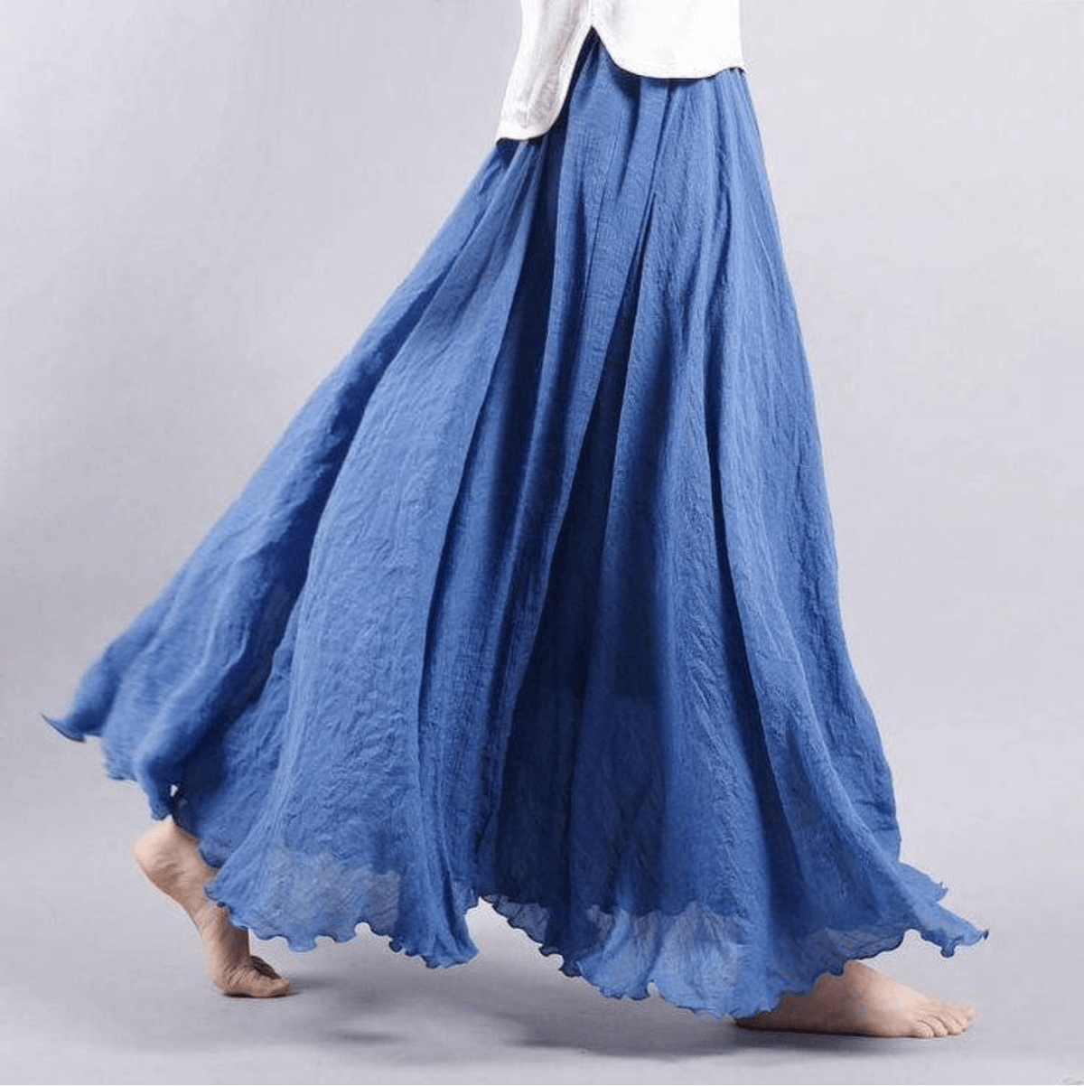 Boho Linen Maxi Skirt