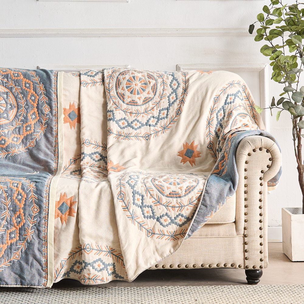 Boho Mandala Pattern Throw Blanket