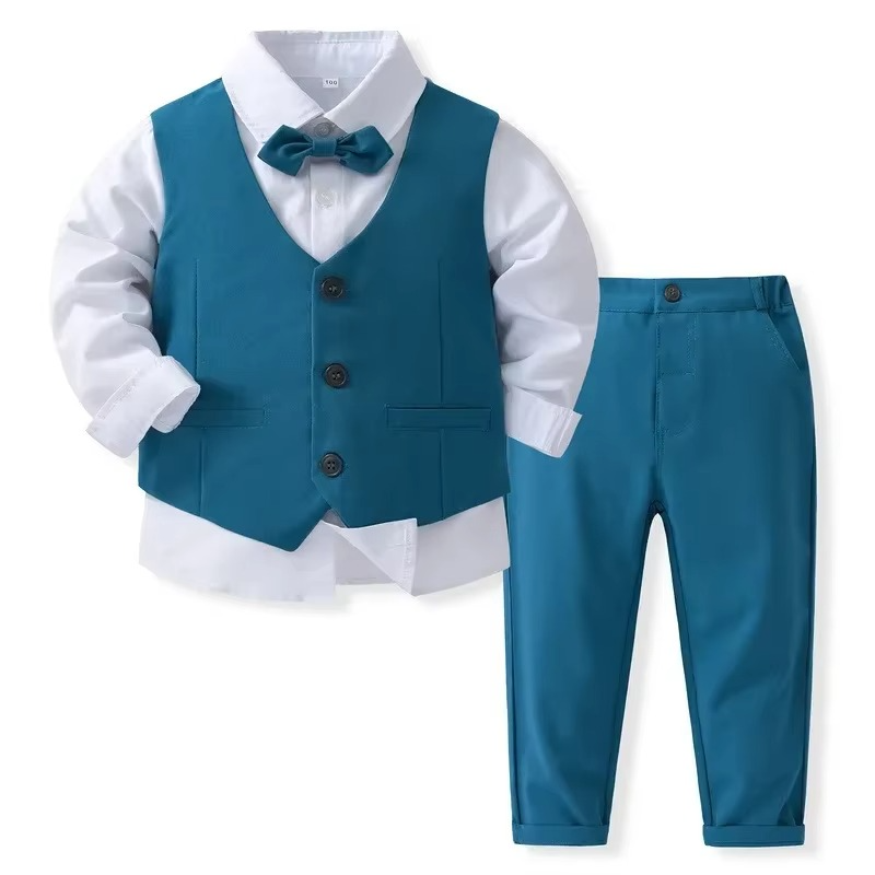 Boys' Formal Cotton Suit Set for Toddlers and Kids