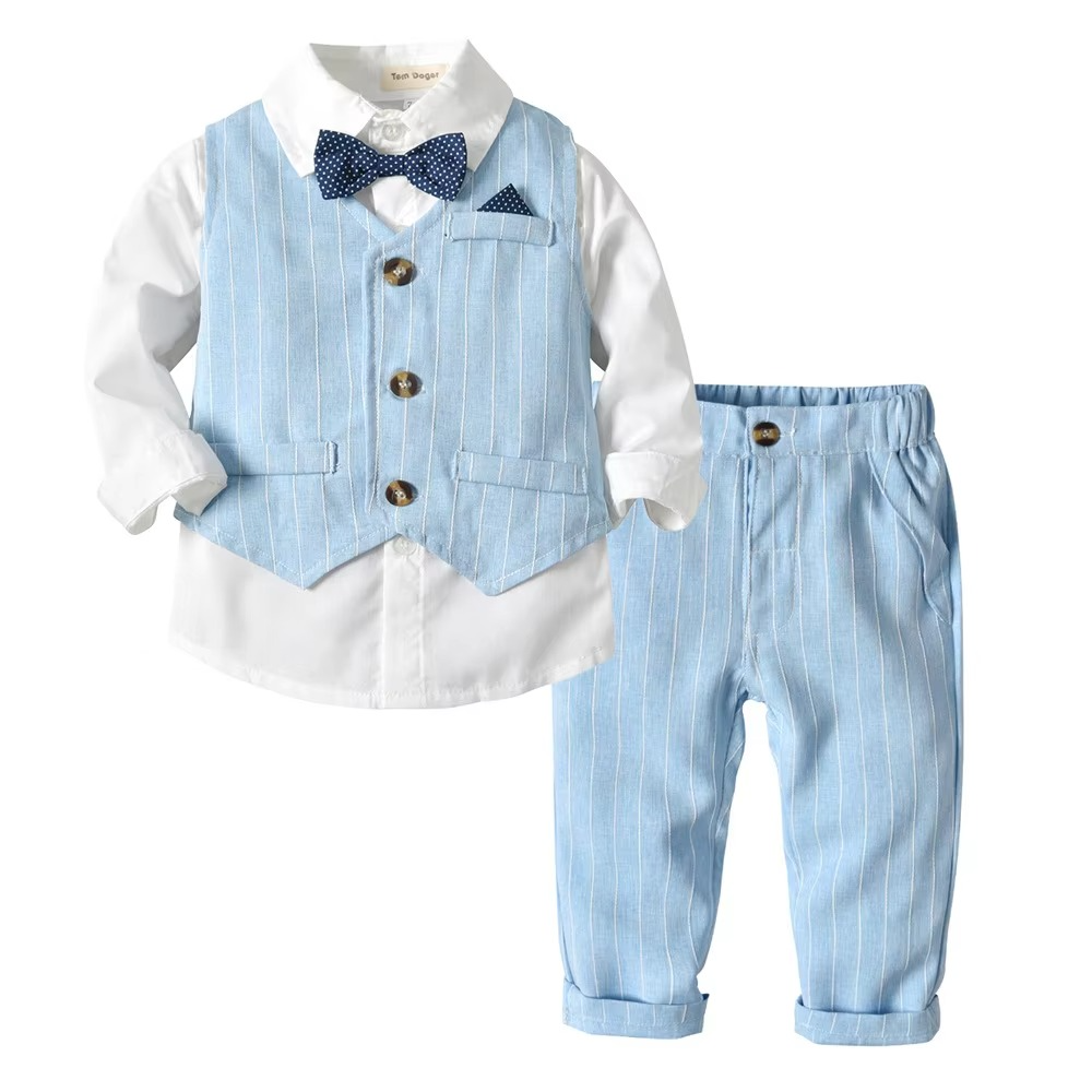 Boys' Formal Cotton Suit Set for Toddlers and Kids