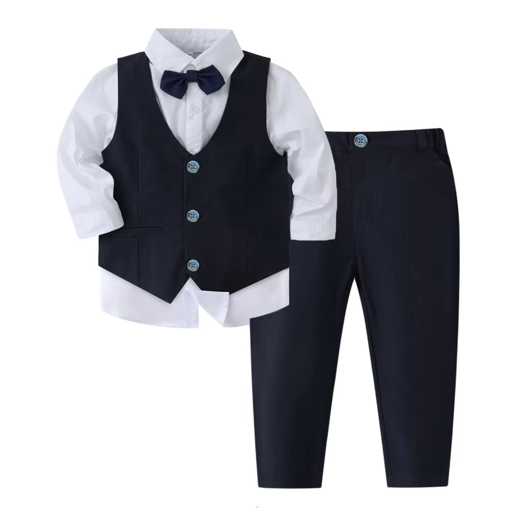Boys' Formal Cotton Suit Set for Toddlers and Kids