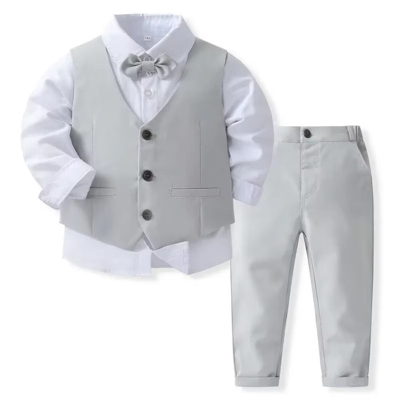 Boys' Formal Cotton Suit Set for Toddlers and Kids