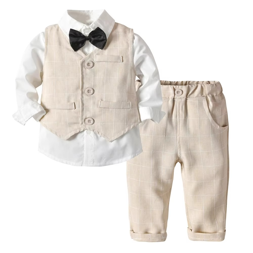 Boys' Formal Cotton Suit Set for Toddlers and Kids