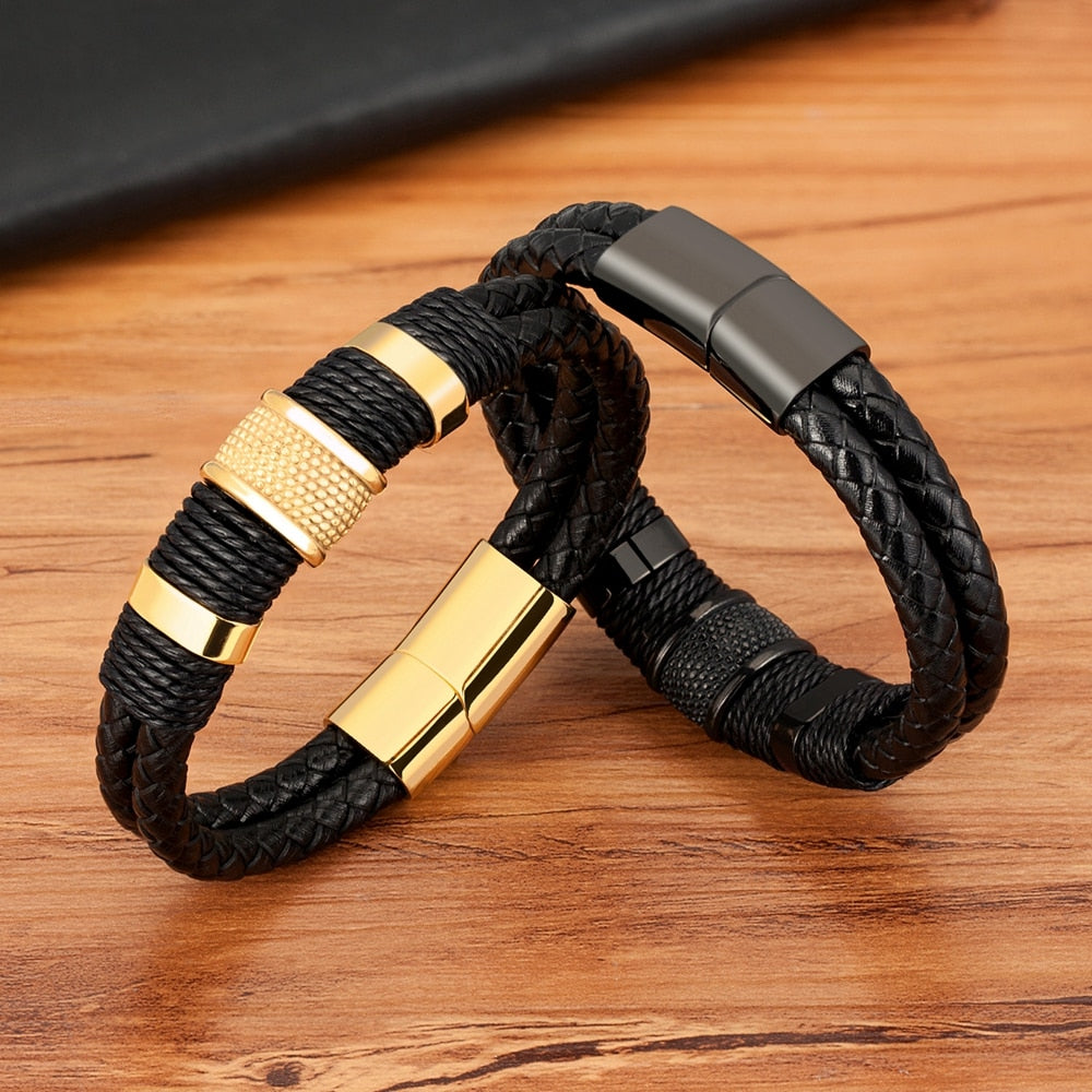 Braided Men's Bracelet with Magnetic Clasp