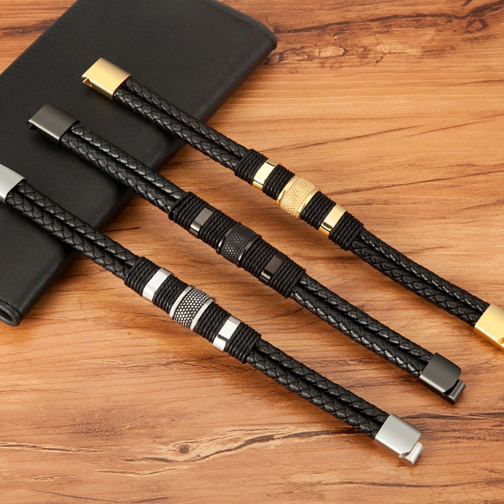 Braided Men's Bracelet with Magnetic Clasp